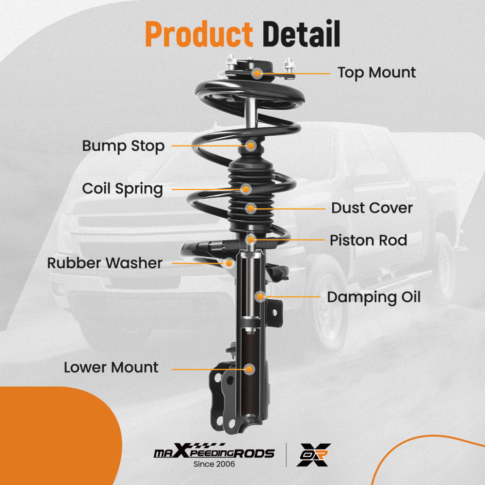 4pcs Front + Rear Struts w/Coil Spring Assembly compatible for Mitsubishi Lancer 08-10 GTS