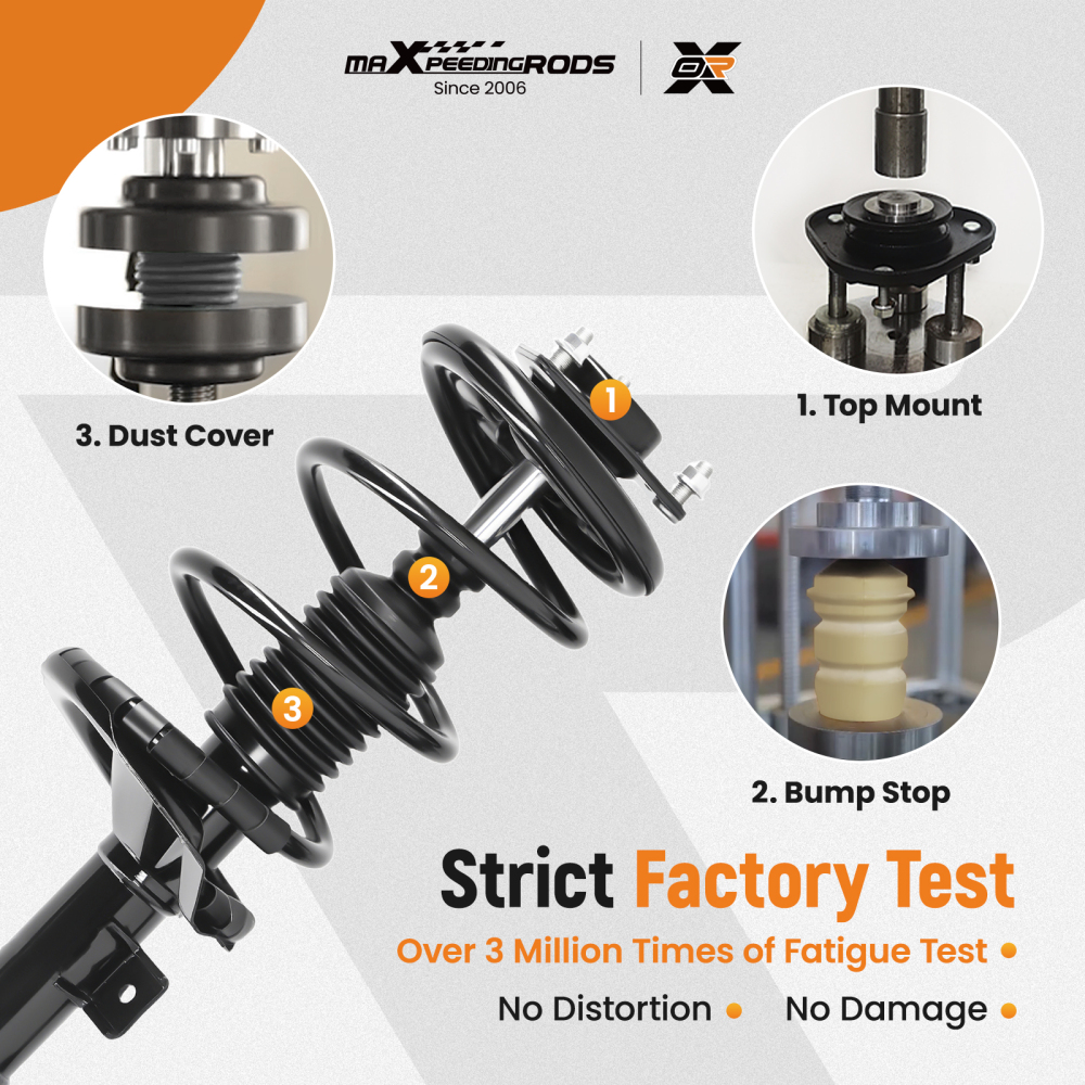 4pcs Front + Rear Struts w/Coil Spring Assembly compatible for Mitsubishi Lancer 08-10 GTS