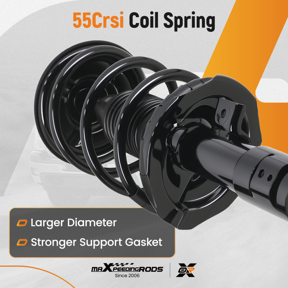 4pcs Front + Rear Struts w/Coil Spring Assembly compatible for Mitsubishi Lancer 08-10 GTS