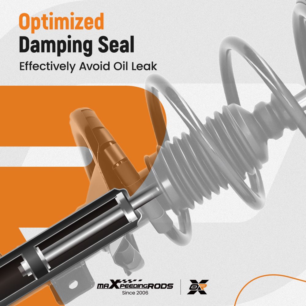 4pcs Front + Rear Struts w/Coil Spring Assembly compatible for Mitsubishi Lancer 08-10 GTS