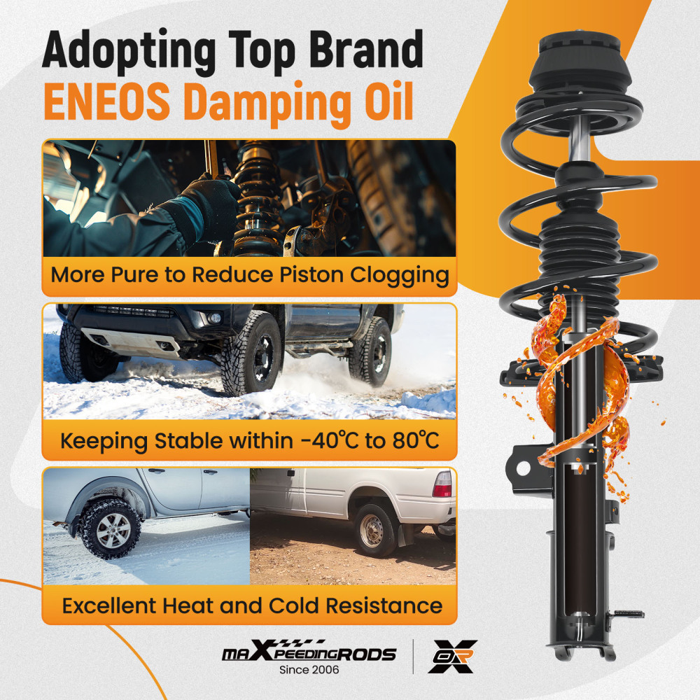 maXpeedingrods 4Pcs Front Shock Struts & Sway Bar Links for Hyundai Accent 2012-2017 Kia Rio 2012-2017