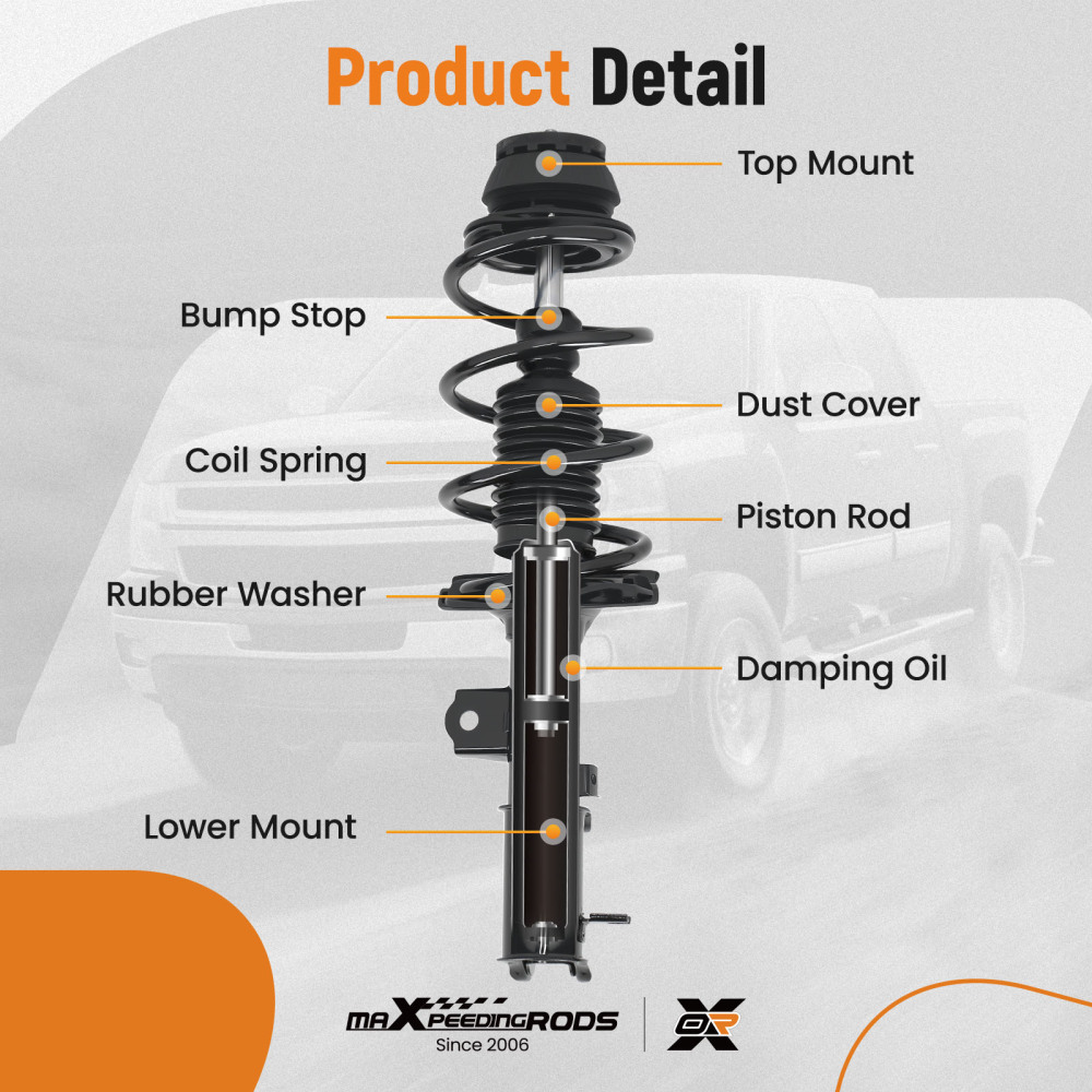 maXpeedingrods 4Pcs Front Shock Struts & Sway Bar Links for Hyundai Accent 2012-2017 Kia Rio 2012-2017