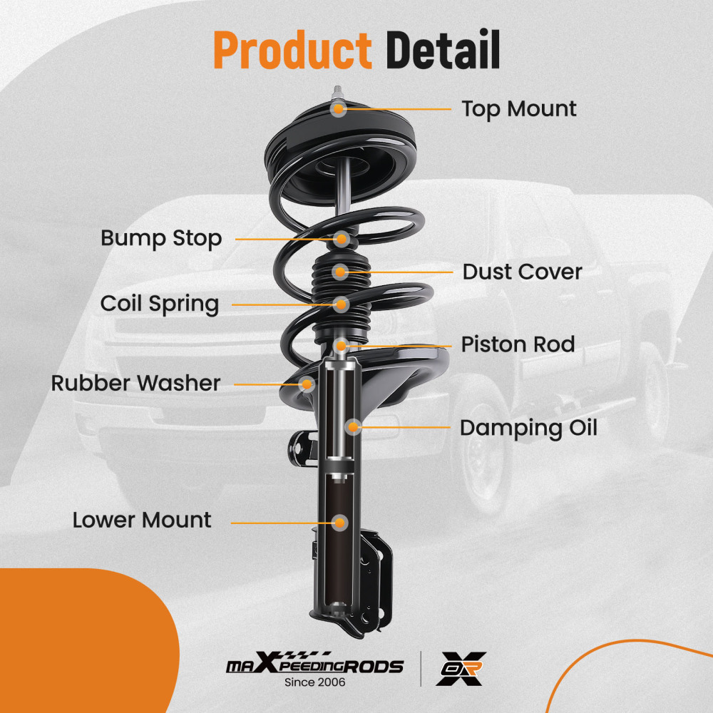 4pcs Rear Front Struts Assembly compatible for Hyundai Entourage 07-08 compatible for Kia Sedona 06-14