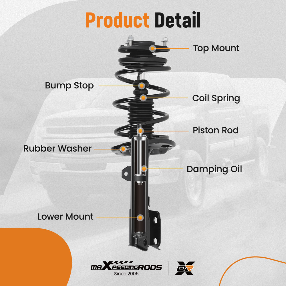 Front Rear Struts w/ Coil Springs Assembly for 2014 - 2018 2019 compatible for Toyota Corolla