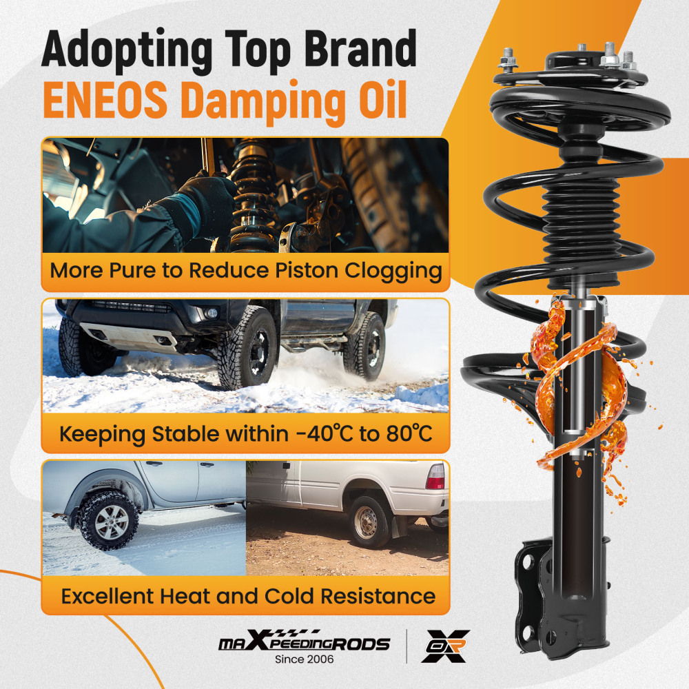 2pcs Front Struts w/Springs Suspension compatible for Mitsubishi Lancer 2002-2007 2.0L 2.4L