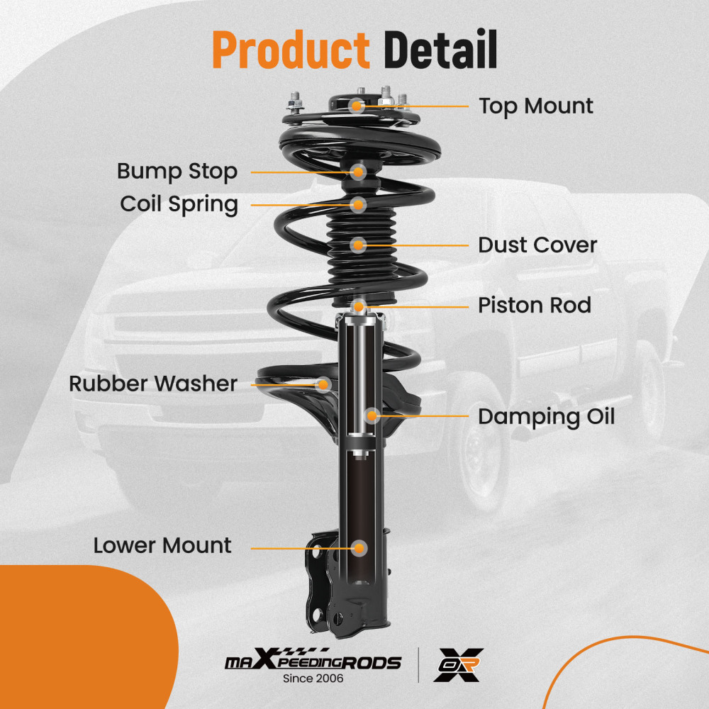 2pcs Front Struts w/Springs Suspension compatible for Mitsubishi Lancer 2002-2007 2.0L 2.4L