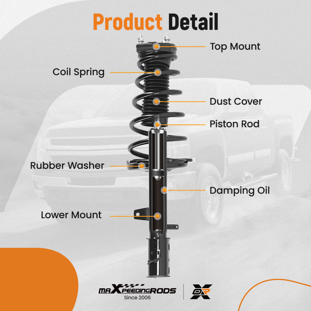 Rear Complete Struts w/ Coil Spring Assembly for 2008-2013 compatible for Toyota Highlander AWD