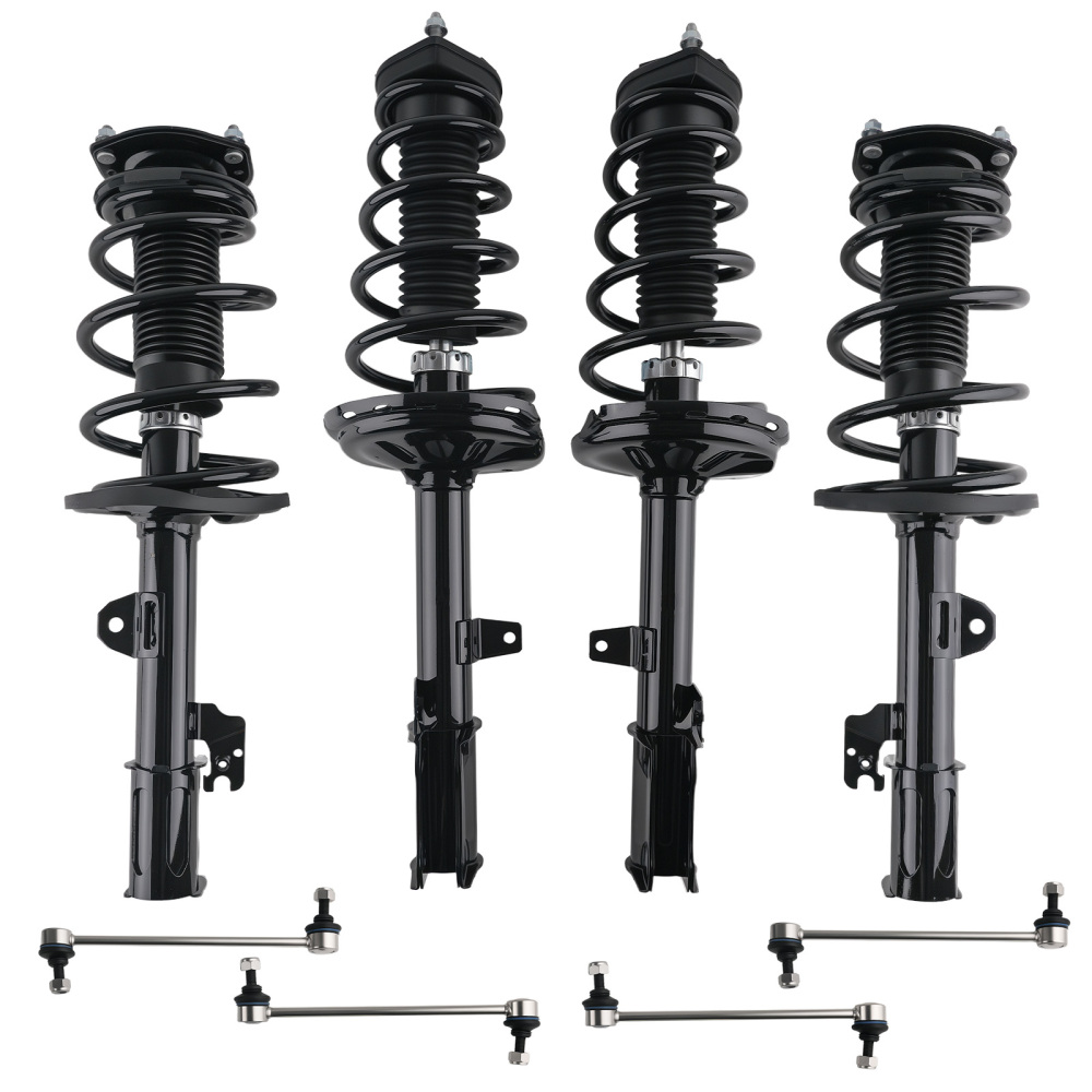 8x Front Rear Struts Coil Springs Sway Bars for 2008-2011 compatible for Toyota Highlander FWD