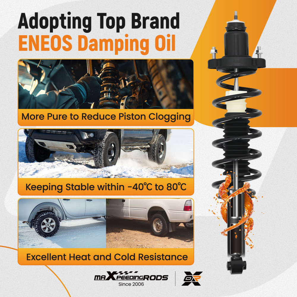 2x Quick Complete Rear Strut w/ Coil Spring compatible for Dodge Journey 2009-2010