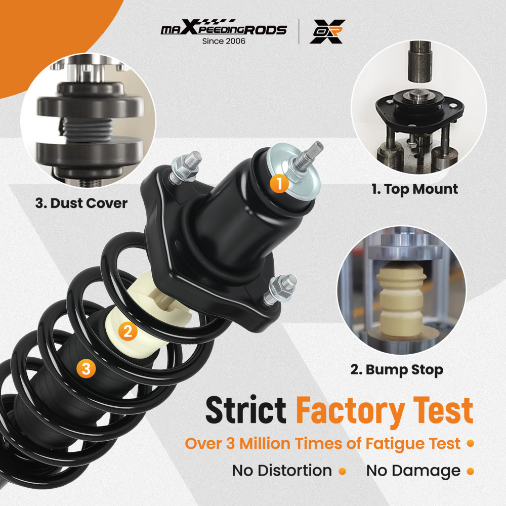 2x Quick Complete Rear Strut w/ Coil Spring compatible for Dodge Journey 2009-2010