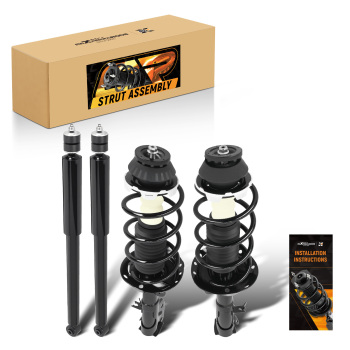 Set 4 Front Complete Strut w/ Coil Spring Rear Shock Kit For 2009-2013 compatible for Honda Fit
