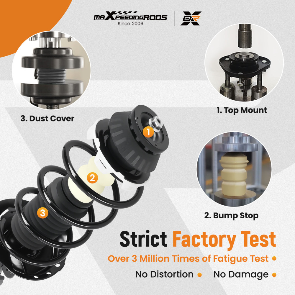 Set 4 Front Complete Strut w/ Coil Spring Rear Shock Kit For 2009-2013 compatible for Honda Fit