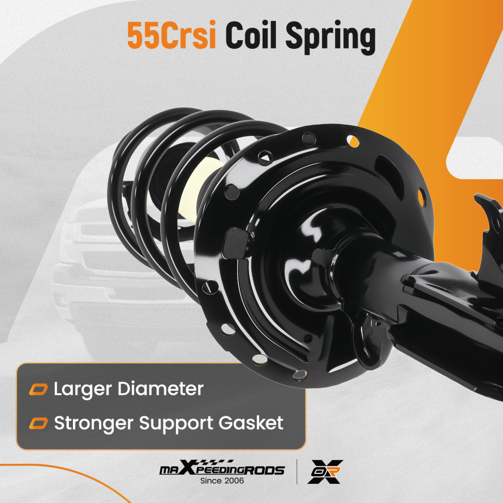 Set 4 Front Complete Strut w/ Coil Spring Rear Shock Kit For 2009-2013 compatible for Honda Fit