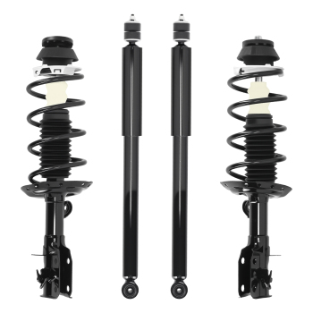 Set 4 Front Complete Strut w/ Coil Spring Rear Shock Kit For 2009-2013 compatible for Honda Fit