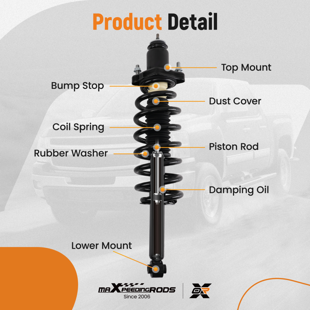 Quick Complete Rear Strut w/ Coil Spring compatible for Dodge Journey 2009-2010 2.4L 3.5L