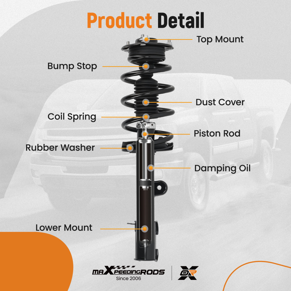 Suspension Rear Front Struts Assembly compatible for Hyundai Santa Fe 2010-2012 2.4L 3.5L