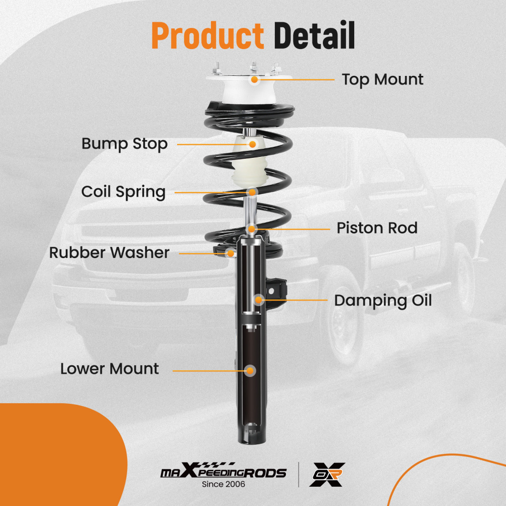 MaXpeedingrods Front Rear Struts w/Sway Bar Links compatible for BMW 135i 2008-2011