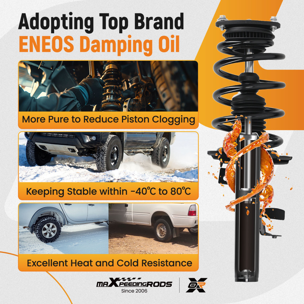 2x Complete Front Struts ShockCoil Springs compatible for Ford Transit Connect 2014-2016