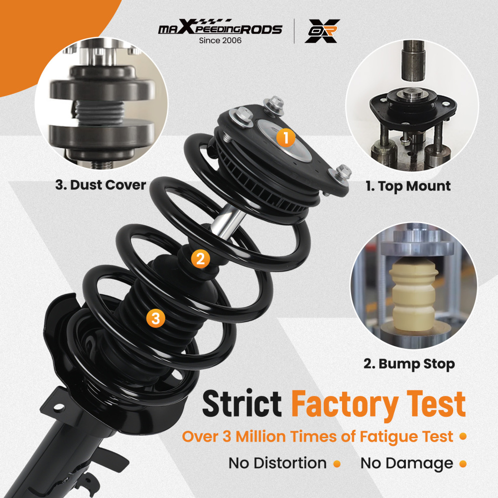 2x Complete Front Struts ShockCoil Springs compatible for Ford Transit Connect 2014-2016