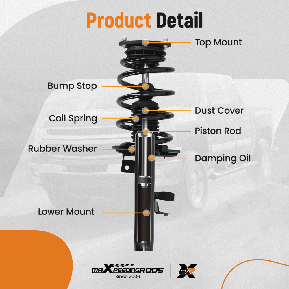 2x Complete Front Struts ShockCoil Springs compatible for Ford Transit Connect 2014-2016