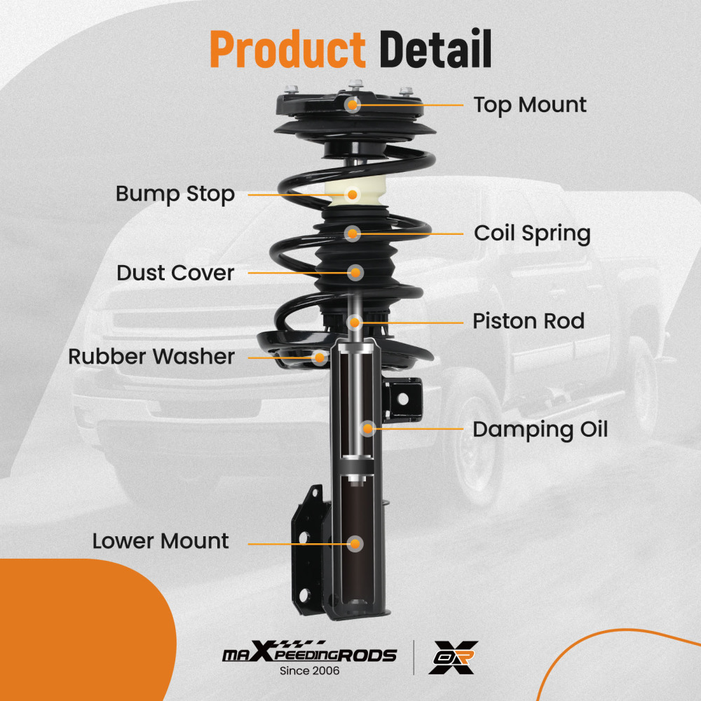 2pcs Front Struts w/Coil Springs Assembliy compatible for Mercedes-Benz C300 2008-2014