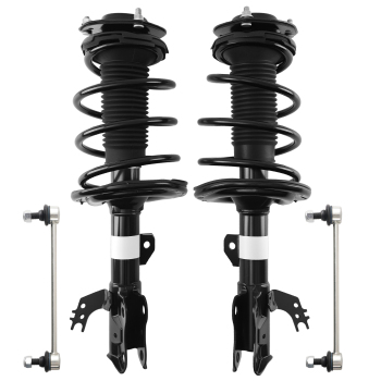 Set 4 Front Struts w/ Coil Springs Sway Bars for 2013-2018 compatible for Lexus ES300h ES350