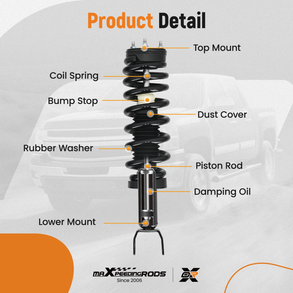 Suspension Rear Front Struts Assembly compatible for DODGE RAM 1500 09-10 compatible for RAM 1500 11-18