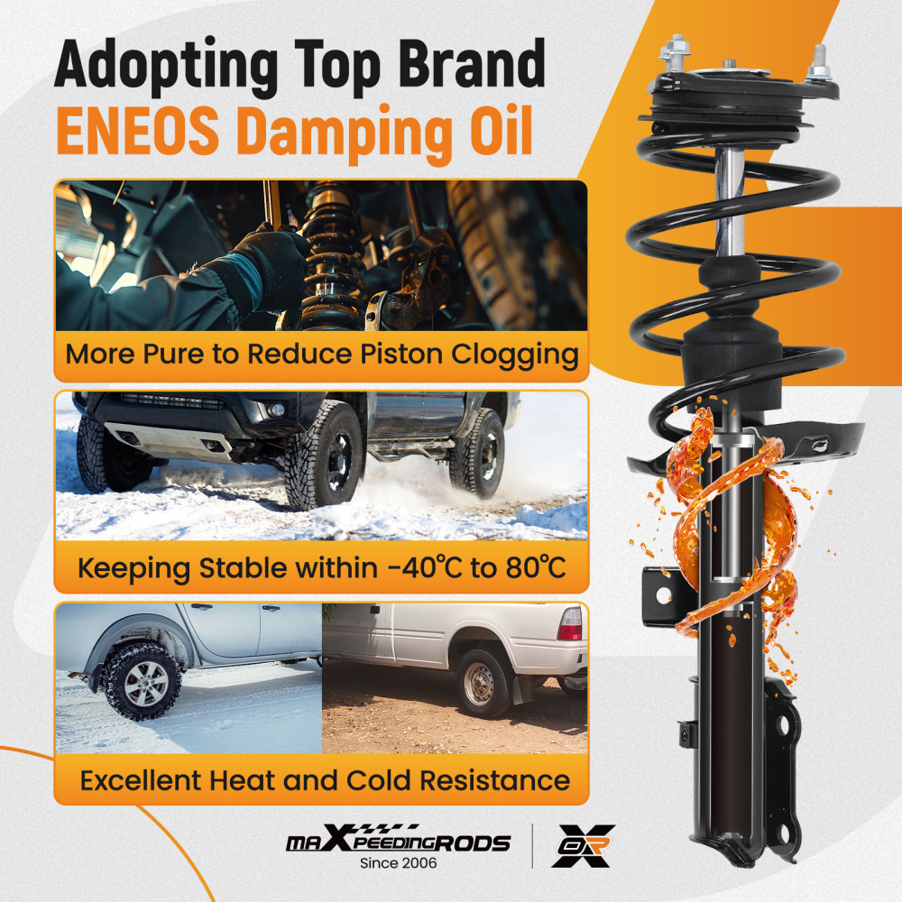 2x Complete Front Struts ShockCoil Springs Assembly compatible for Kia Soul 2014-2019