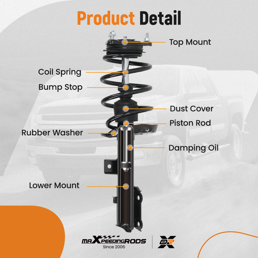 2x Complete Front Struts ShockCoil Springs Assembly compatible for Kia Soul 2014-2019