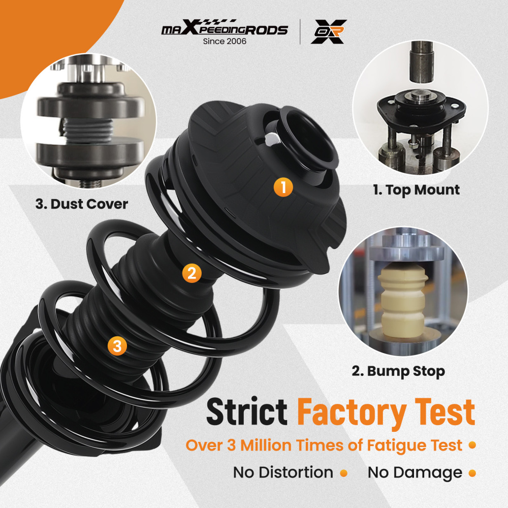 2x Front Left + Right Strut Spring compatible for Jeep Cherokee 2014-2022 2.0L 2.4L 3.2L