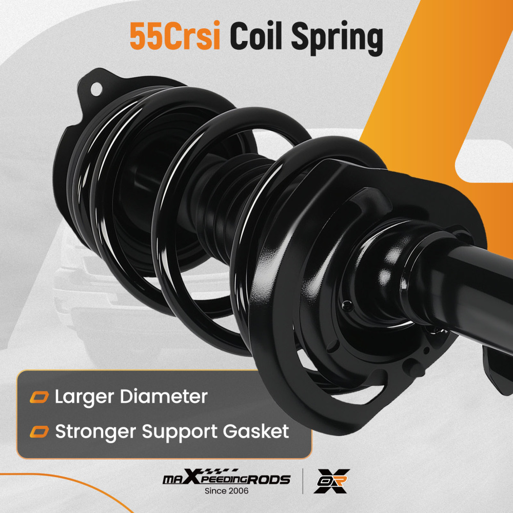 2x Front Left + Right Strut Spring compatible for Jeep Cherokee 2014-2022 2.0L 2.4L 3.2L