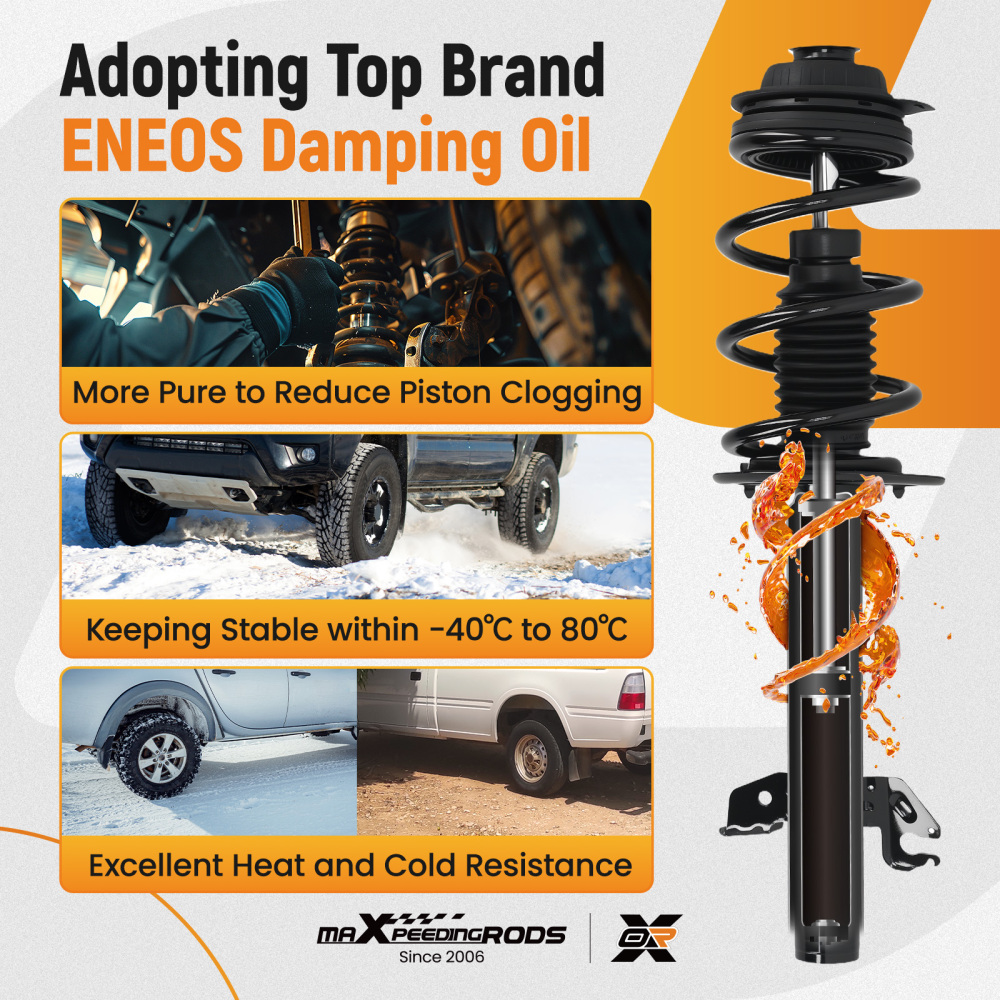 Front Rear Complete Shocks Struts Coil Spring compatible for Jeep Cherokee 2014-2018