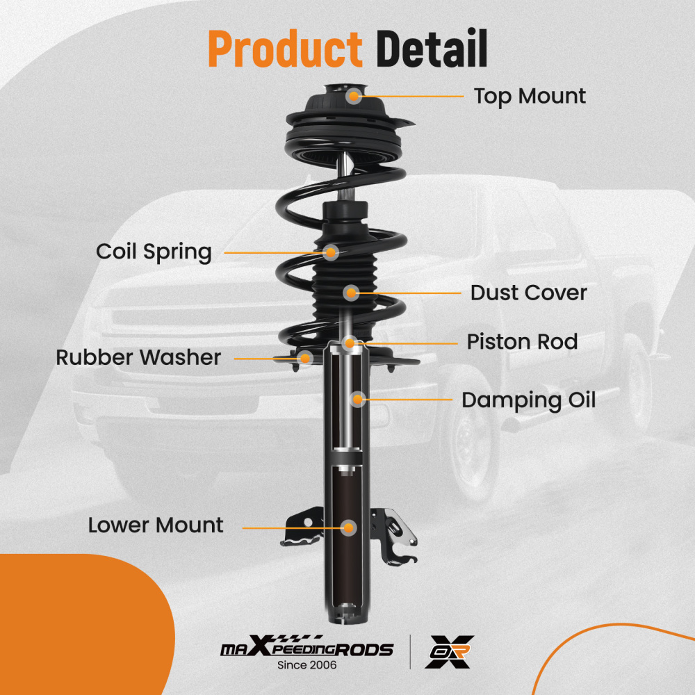 Front Rear Complete Shocks Struts Coil Spring compatible for Jeep Cherokee 2014-2018