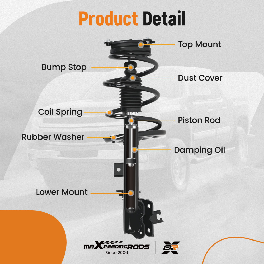 MaXpeedingrods Front + Rear Struts w/Coil Spring compatible for Infiniti JX35 2013 37363