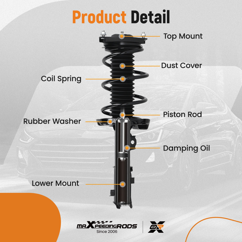 2pcs Suspension Front Struts Absorbers compatible for Hyundai Elantra compatible for FWD 2017-2020