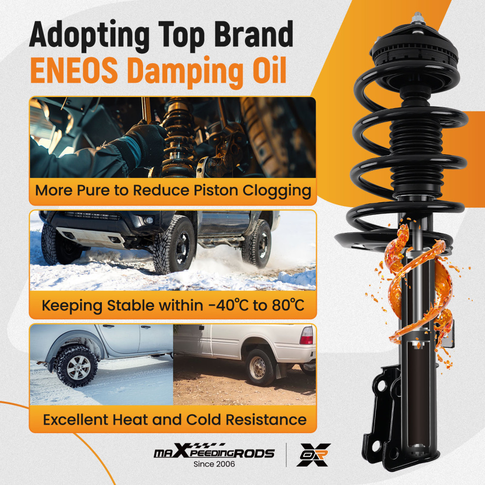 2x Complete Front Struts ShockCoil Springs compatible for Dodge Journey 2009-2020 2.4L