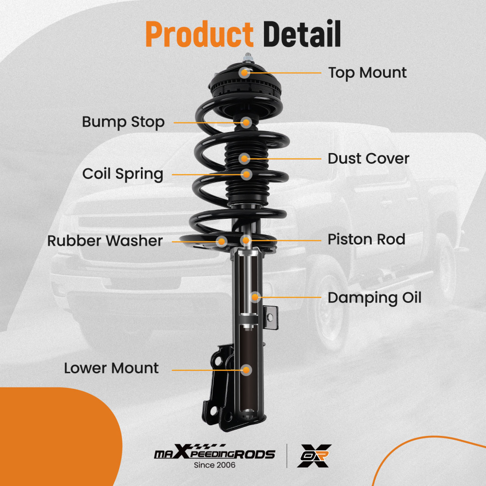 2x Complete Front Struts ShockCoil Springs compatible for Dodge Journey 2009-2020 2.4L