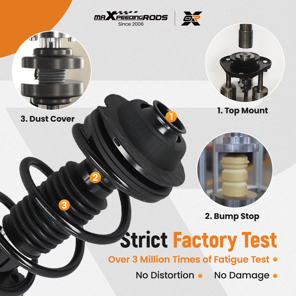 4x Front + Rear Struts w/Coil Spring compatible for Chrysler 200 2015-2017 2.4L 3.6L