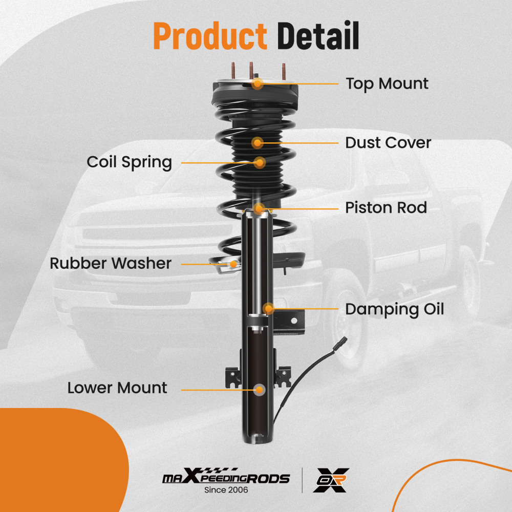 Rear L+R Shock Absorber Struts compatible for Range Rover Evoque 2011-2018 w/Magnetic