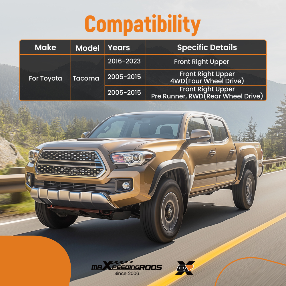 Front Upper Right Control Armball Joint compatible for Toyota Tacoma 2005-2023 K621474