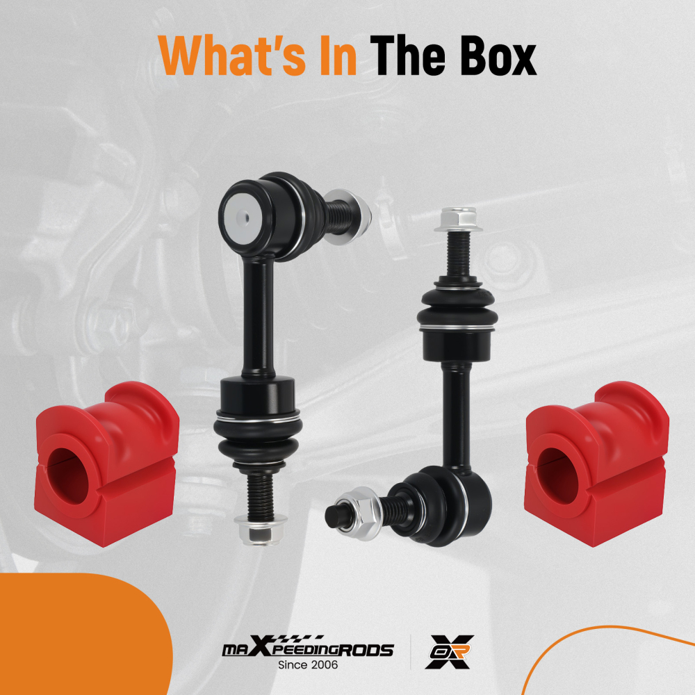 4x Front Sway Bar End Links +Bushings For 2004-2005 compatible for Ford F-150 F150 2WD Only