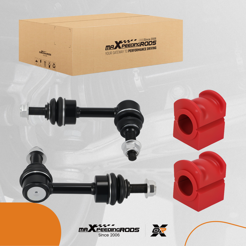 4x Front Sway Bar End Links +Bushings For 2004-2005 compatible for Ford F-150 F150 2WD Only
