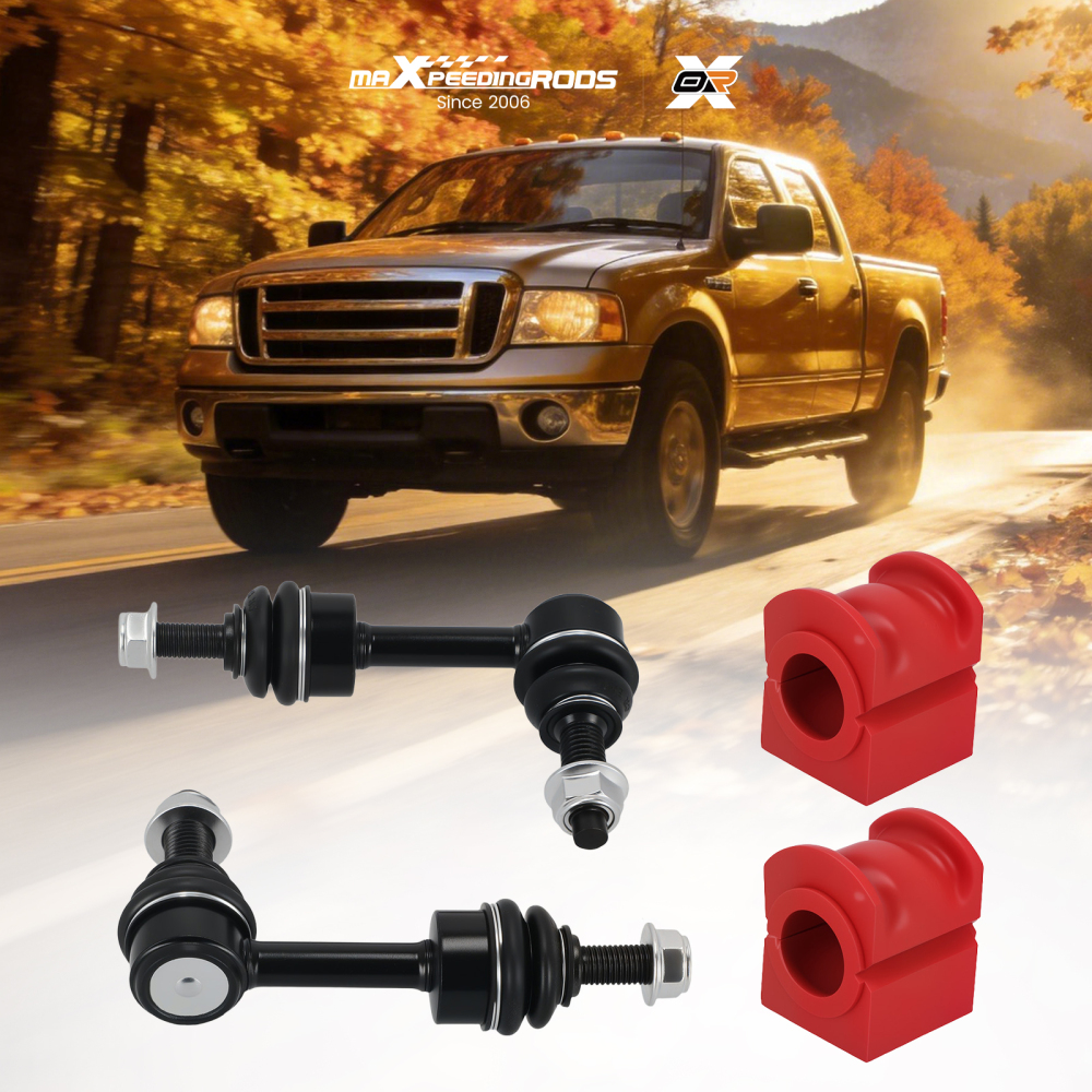 4x Front Sway Bar End Links +Bushings For 2004-2005 compatible for Ford F-150 F150 2WD Only