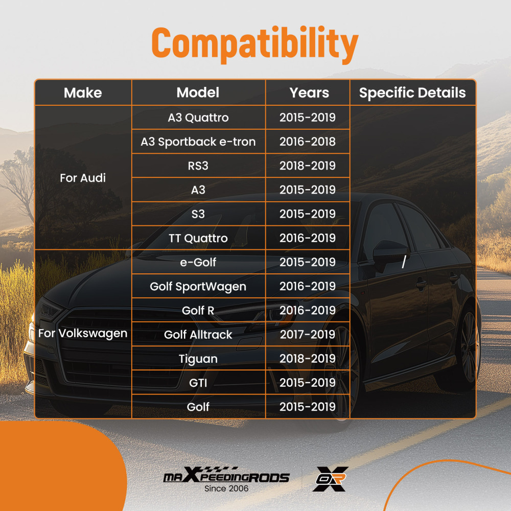 Rear Stabilizer Sway Bar for 2015-2020 compatible for Audi A3 Quattro Sportback e-tron S3 RS3