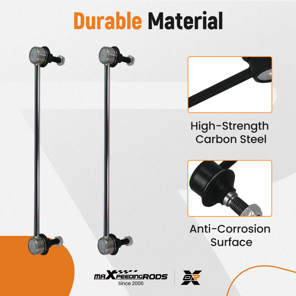 PAIR FRONT STABILISER ANTI ROLL BAR DROP LINKS compatible for CITROEN C2 C3 C4 DS3 compatible for PEUGEOT