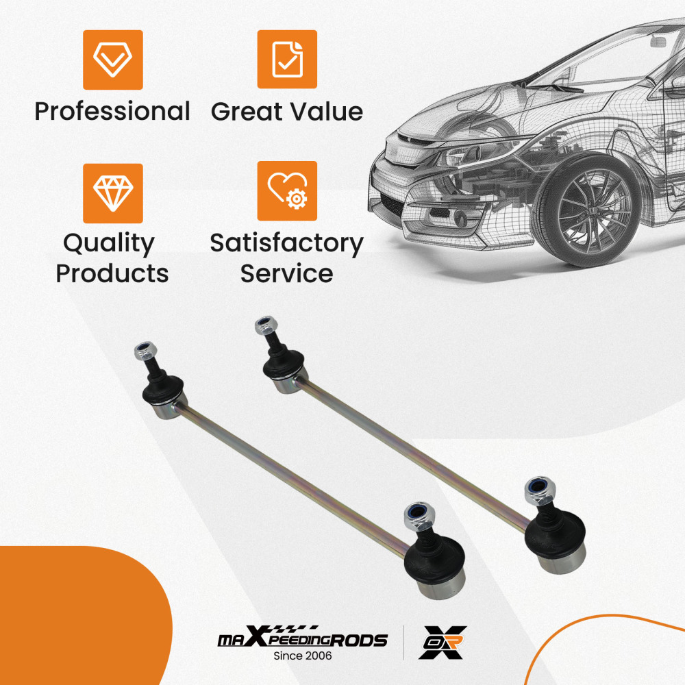 PAIR FRONT STABILISER ANTI ROLL BAR DROP LINKS compatible for CITROEN C2 C3 C4 DS3 compatible for PEUGEOT