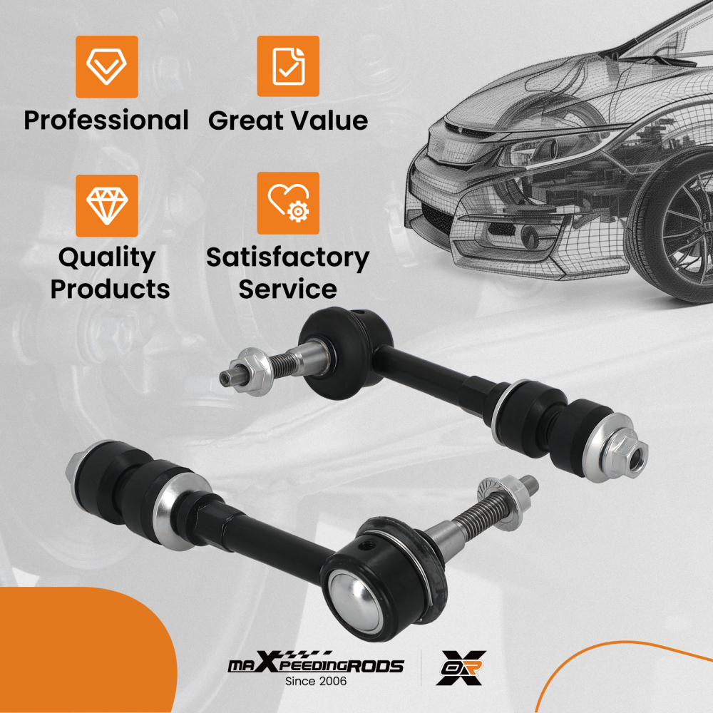 2x Front Stabilizer Sway Bar End Links For 2000 2001 compatible for Dodge Ram 1500 2500 3500