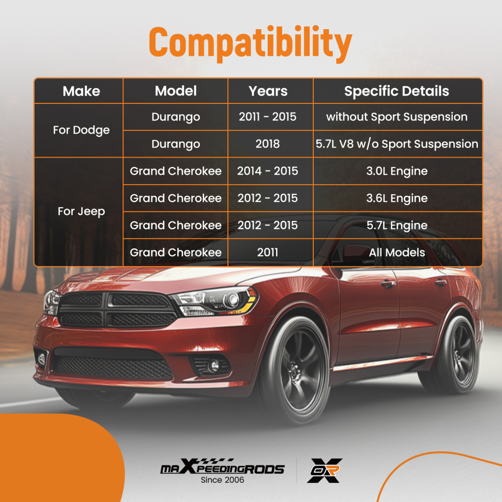 2x Front Sway Bars for 2011 - 2013 2014 2015 compatible for Jeep Grand Cherokee compatible for Dodge Durango