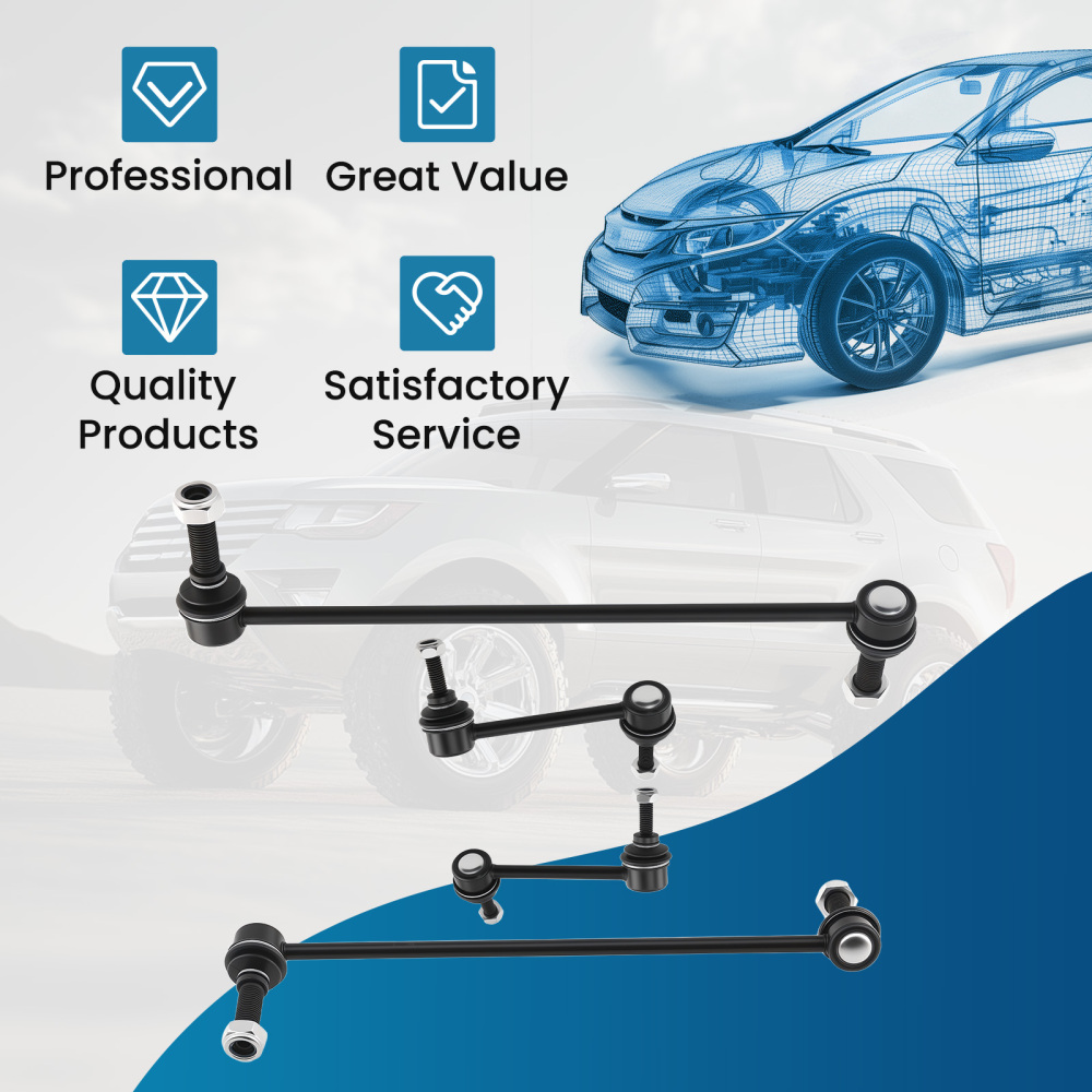 4x Suspension Stabilizer Bar Link compatible for Ford Explorer 2011-2018 K750616 Front rear