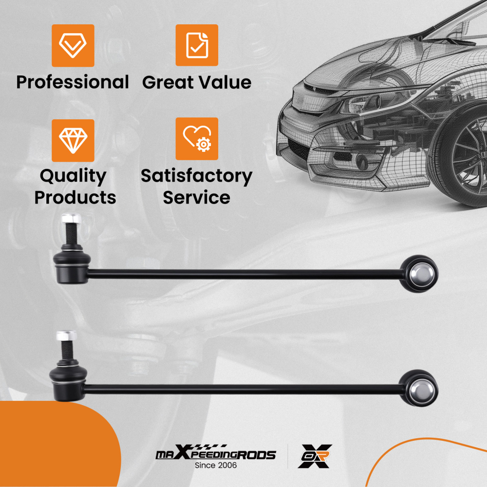 2PCS FRONT DROP LINKS ANTI ROLL BAR STABILISERS compatible for VW GOLF AUDI A3 compatible for SKODA SUPERB